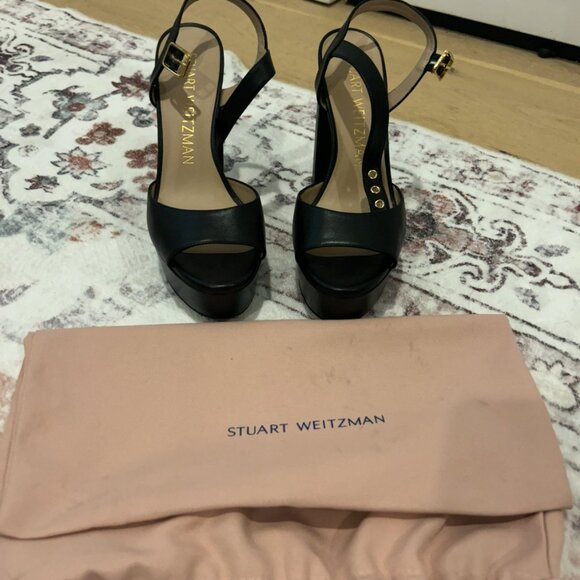 Stuart Weitzman Ryder 95 Platform Sandal in Black - Picture 6 of 9